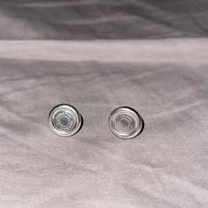 Hermes Clou De Selle Palladium Earrings 925 sterling silver AUTHENTIC